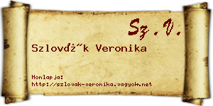 Szlovák Veronika névjegykártya